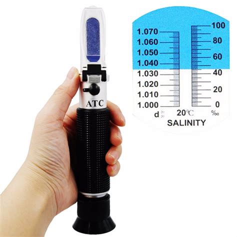 handheld salinity refractometer|measuring salinity with a refractometer.